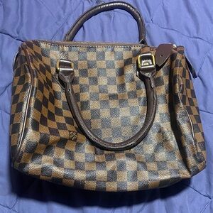 Checkered Brown Handbag